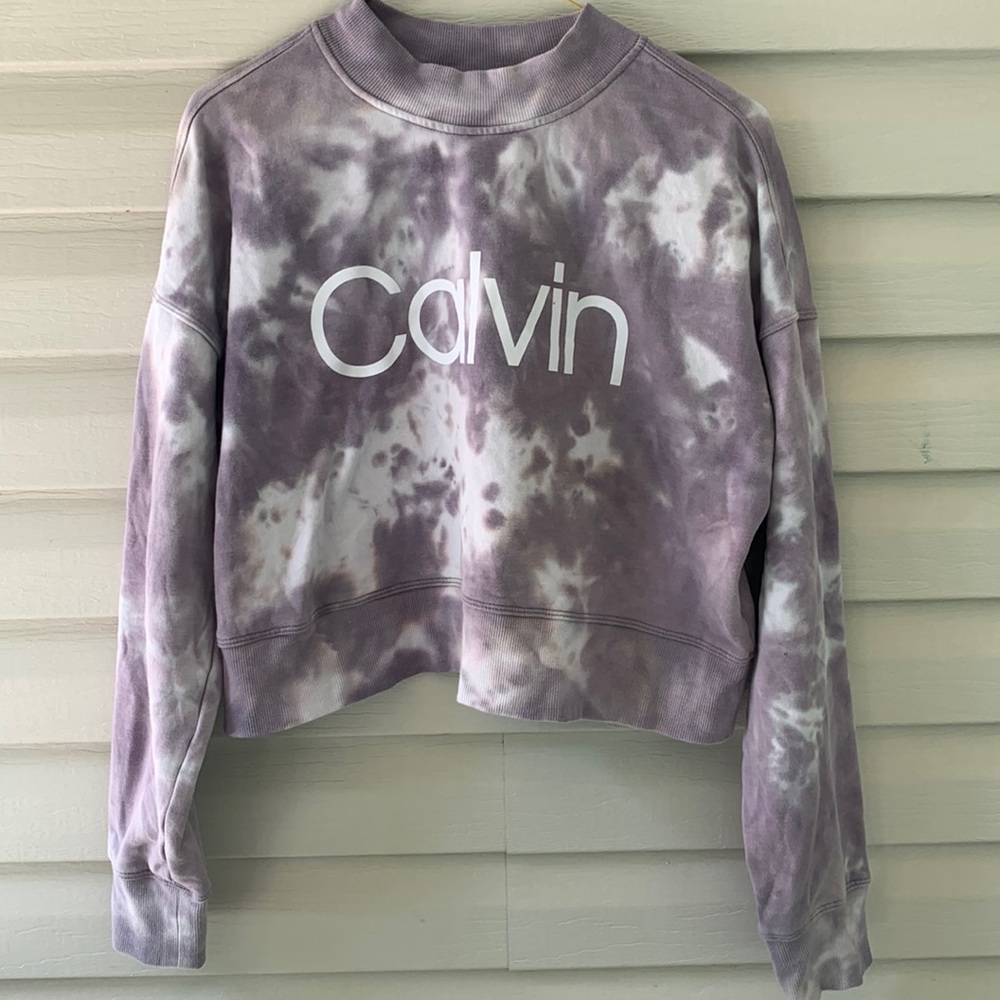 Calvin Klein cropped tie dyed sweatshirt